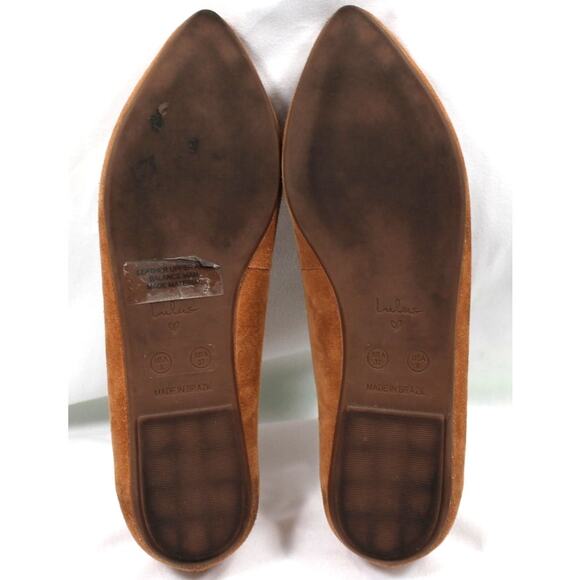 Lulus Emmy Cognac Suede Pointed Toe Loafer Flats Womens 8 BR 37 - Picture 3 of 10